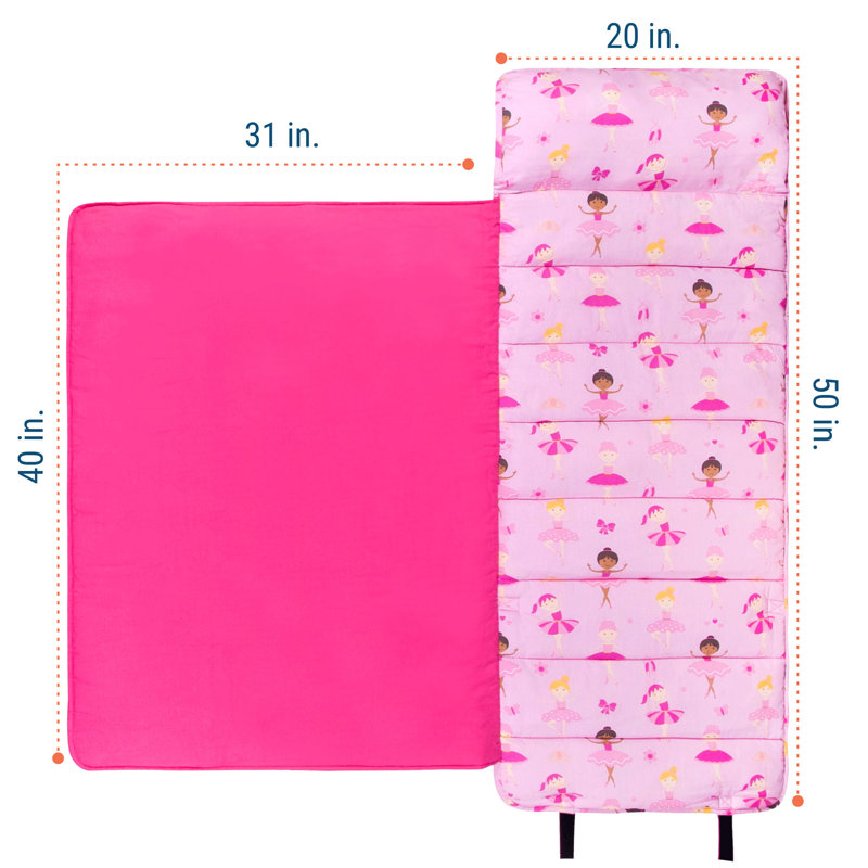 Wildkin Kids Original Nap Mat – Cozy Kids Sleep Mat with Pillow, Ideal for School & Travel - Ballerina, Ballerina