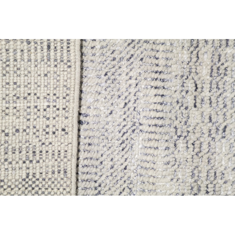 Tapis argent et gris anthracite noué à la main de haute qualité
