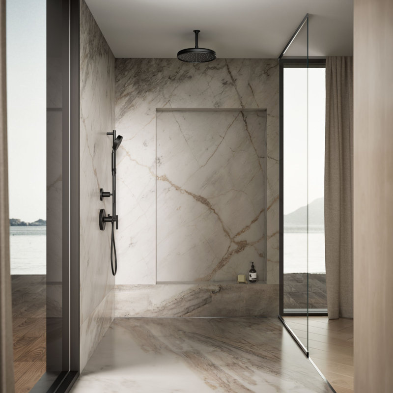 Rain Fixed Shower Head, Matte Black