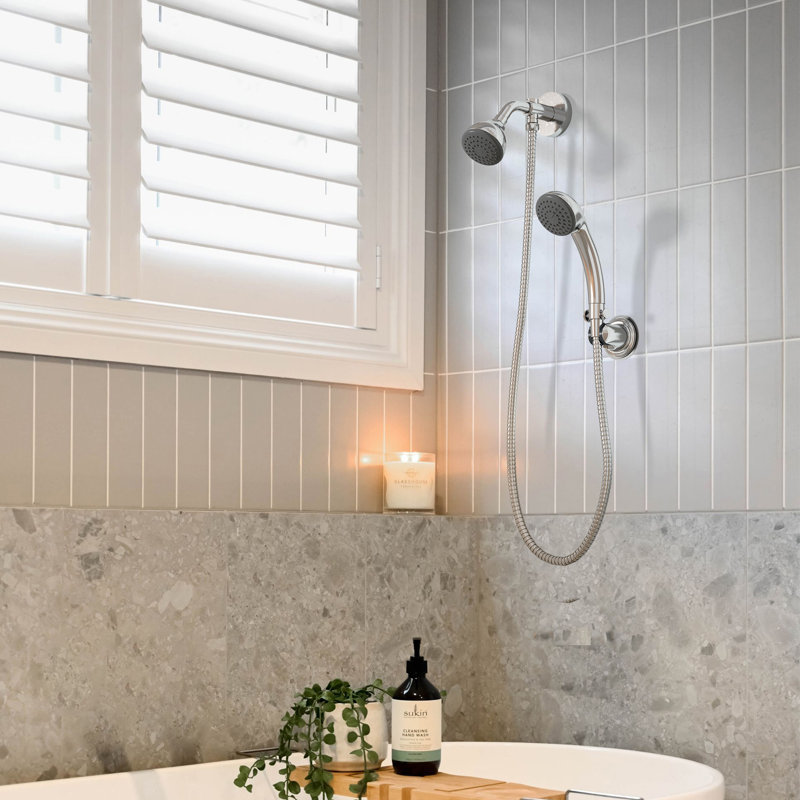 Compact Apartment Shower System With Shower Heads & Handheld Shower