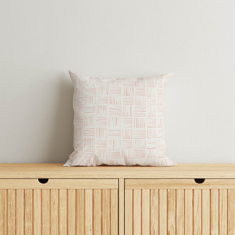 Coussin Lash, H 18 po x l 18 po, Rose géométrique
