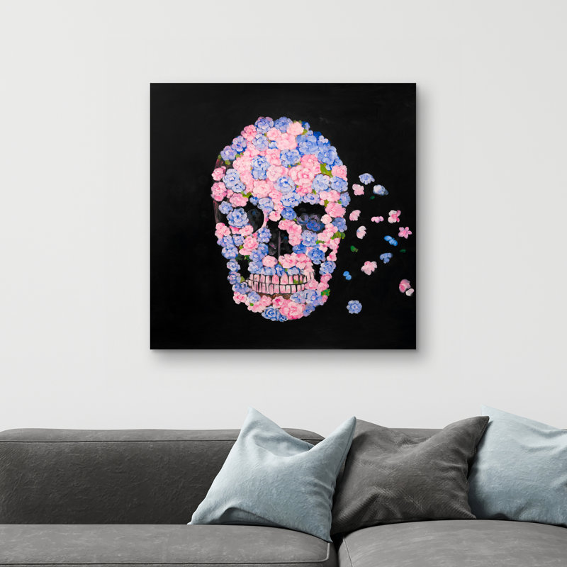 Flower skull - 32"x32" art on canvas