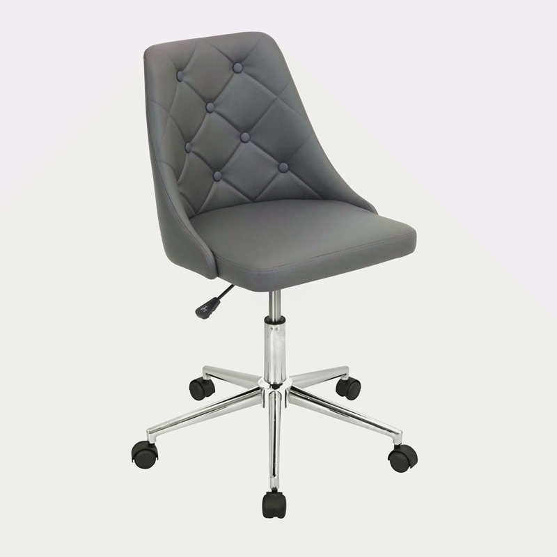 Chaise de bureau contemporaine réglable avec pivot en similicuir