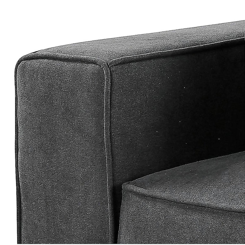 Fauteuil d'appoint gris à dossier gauche