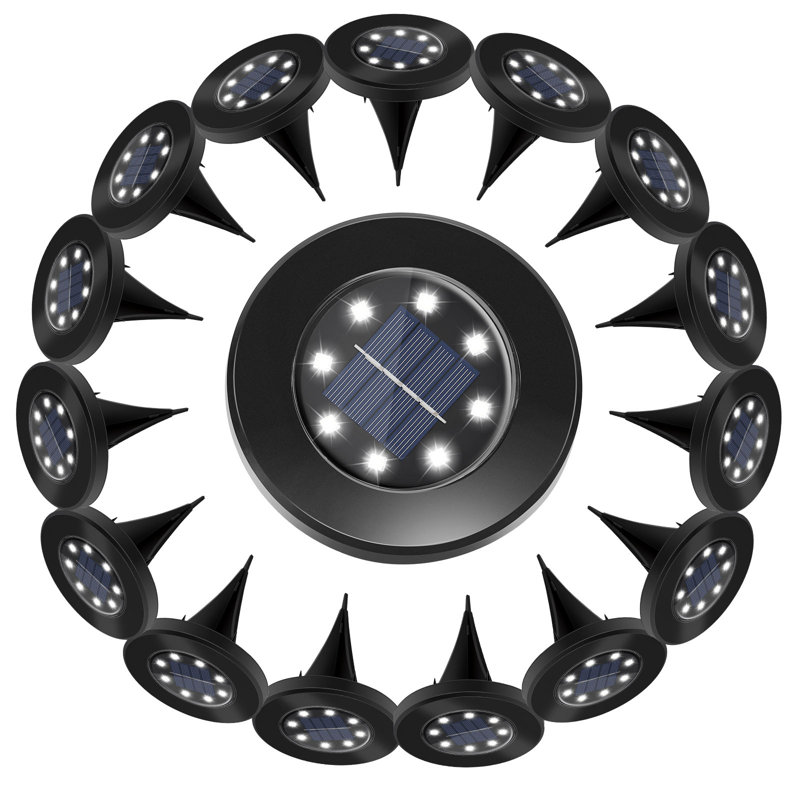 Solar Powered Integrated LED Pathway Light Kit, Black