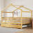 Wooden House Bed With Trundle-1844559679