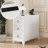 End Table with 3 Drawers, Charging Station and 2 Open Shelves – Tall Side Table for Bedroom and Corner