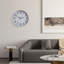 Horloge murale à quartz 16 po Ebern Designs fonctionnant à pile avec mouvement de balayage silencieux, cadre en aluminium argenté, parfaite pour la cuisine à domicile, le bureau, le bureau, le couloir, la salle de classe, le visage-751930056-756788023