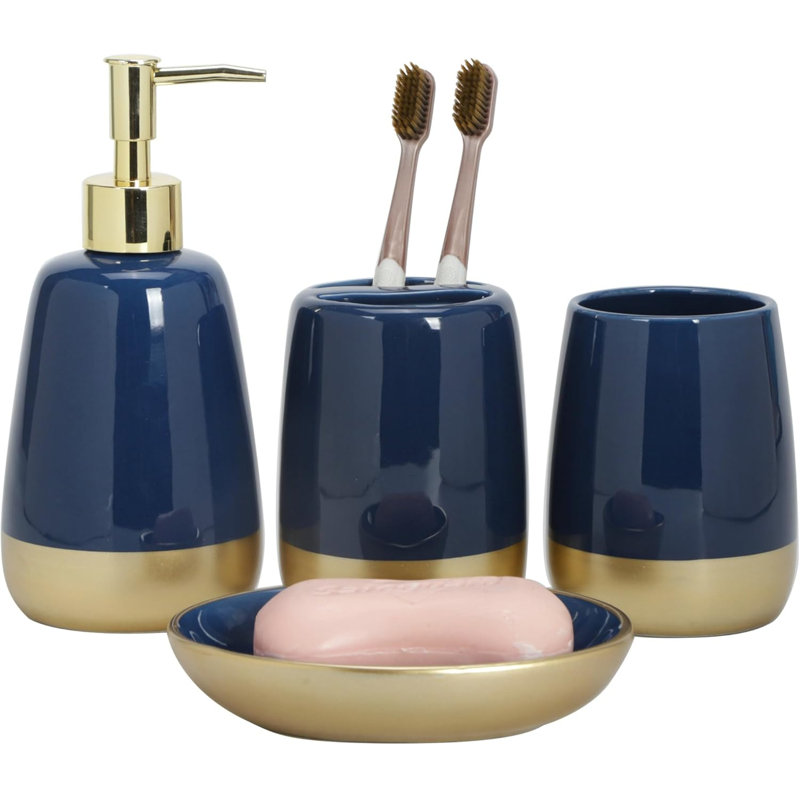 Tibetan Blue Bathroom Accessories Set