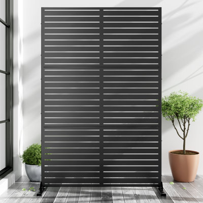 72"H×47"W×16"D Outdoor Metal Privacy Screen Garden Trellis Lattice Panel Fence Panel by Wooakway