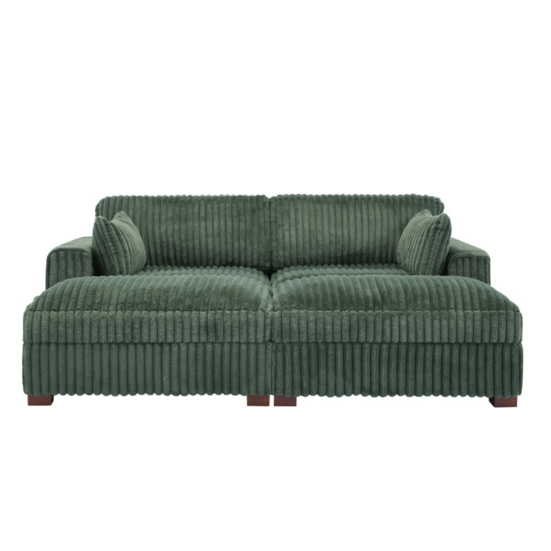 Bukvice 214.1Cm Square Arms Sofa, Green