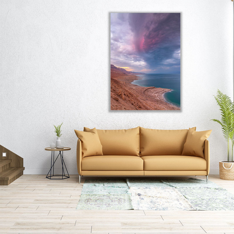 Mer morte, Israël - reproduction d'art sur toile, H 24 po x l 18 po