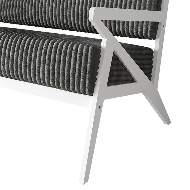 Ensemble de canapé contemporain en velours 3 pièces Merrin, Gris