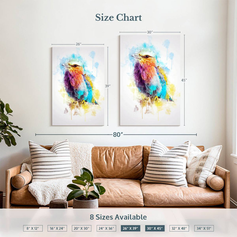 Brampt Lilac Breasted Roller, 39" H x 26" W