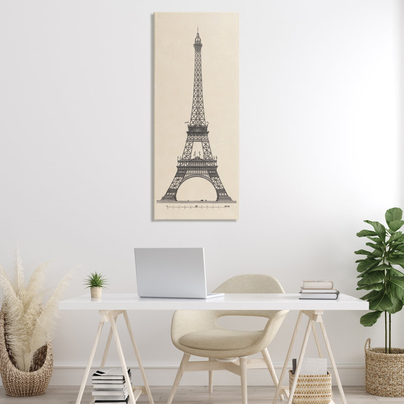 Illustration de la tour parisienne, conception par Phillipa Katz, H 48 po x l 20 po