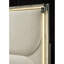Cadre de lit tapissier en tissu argenté pour grand lit, look contemporain, tête de lit à DEL, panneaux et structure de lit grand format en bois, style, tissu, panneau, ambiance de chambre d'ingénierie en bois d'hévéa massif