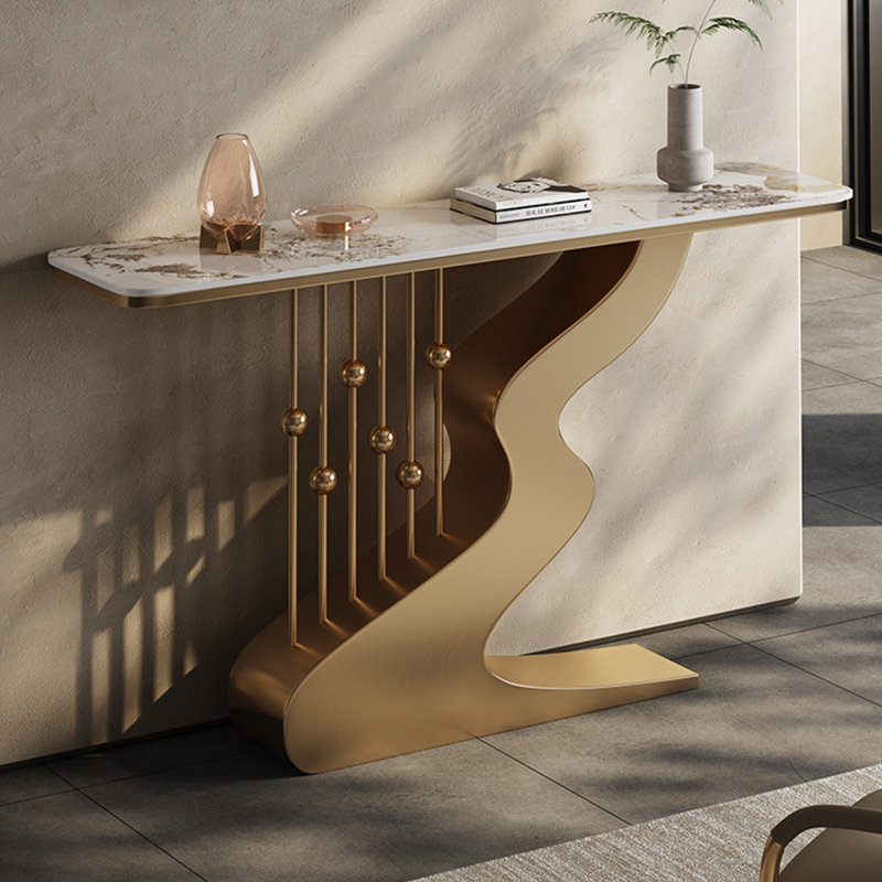 Console en pierre frittée de style italien, H 33,4 po x l 47,2 po x P 13,7 po