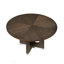 Ensemble de salle à manger moderne 7 pièces avec table ronde et chaises rembourrées beiges, base métallique durable, mobilier en bois-1948119208