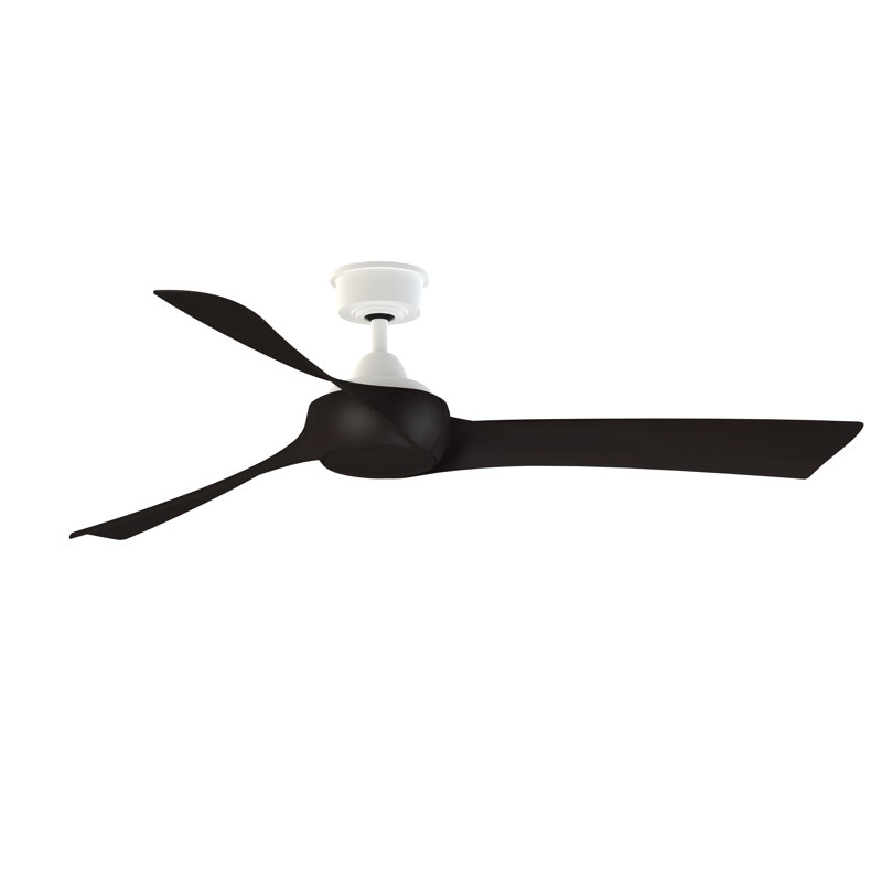 Wrap Custom 60 inch Indoor/Outdoor Ceiling Fan - Matte White with Dark Walnut blades, Matte White, Dark Walnut