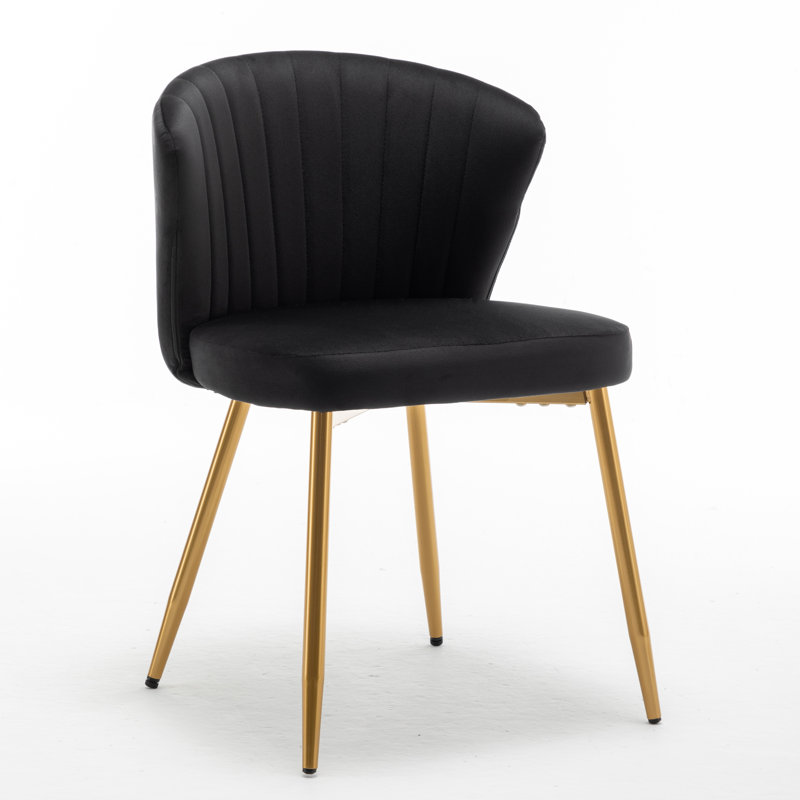 Raffinee Velvet Slipper Chair, Black
