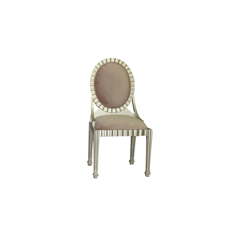 Chaise d'appoint rembourrée rose Karmila