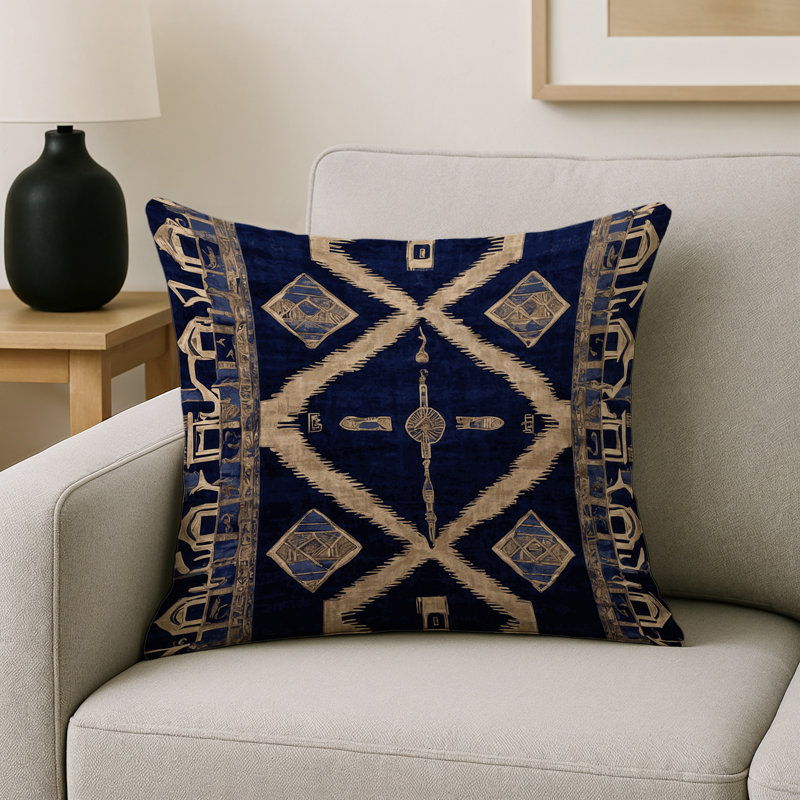 Coussin décoratif intérieur et extérieur Modern, Carré 16 po, Gris géométrique 16