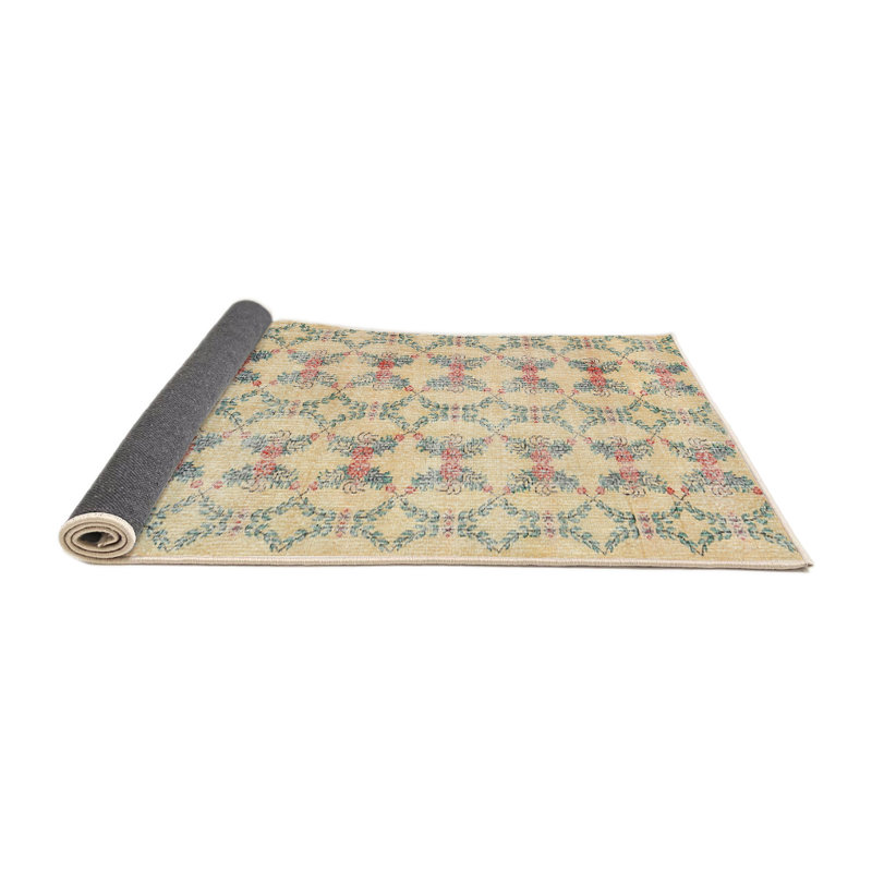 Tapis contemporain beige / olive clair, Rectangle 4 pi x 6 pi