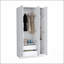 Armoire Ohio avec 3 portes, 2 tiroirs et 4 tablettes à 4 niveaux pour un rangement organisé et une esthétique moderne