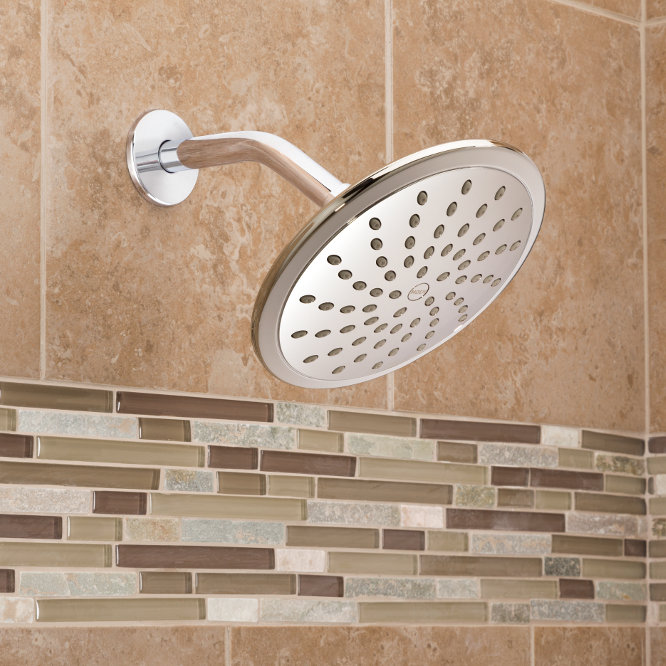 Moen Wide Round Rain Shower Head for Bathroom with 2 GPM High-Pressure Rainfall Spray