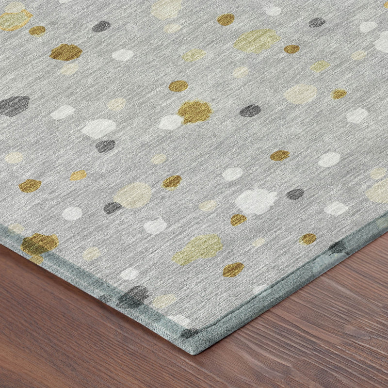 Machine Washable Indoor/Outdoor Chantille ACN2518 Geometric Rug, Gray, Rectangle 2'6" x 3'10"