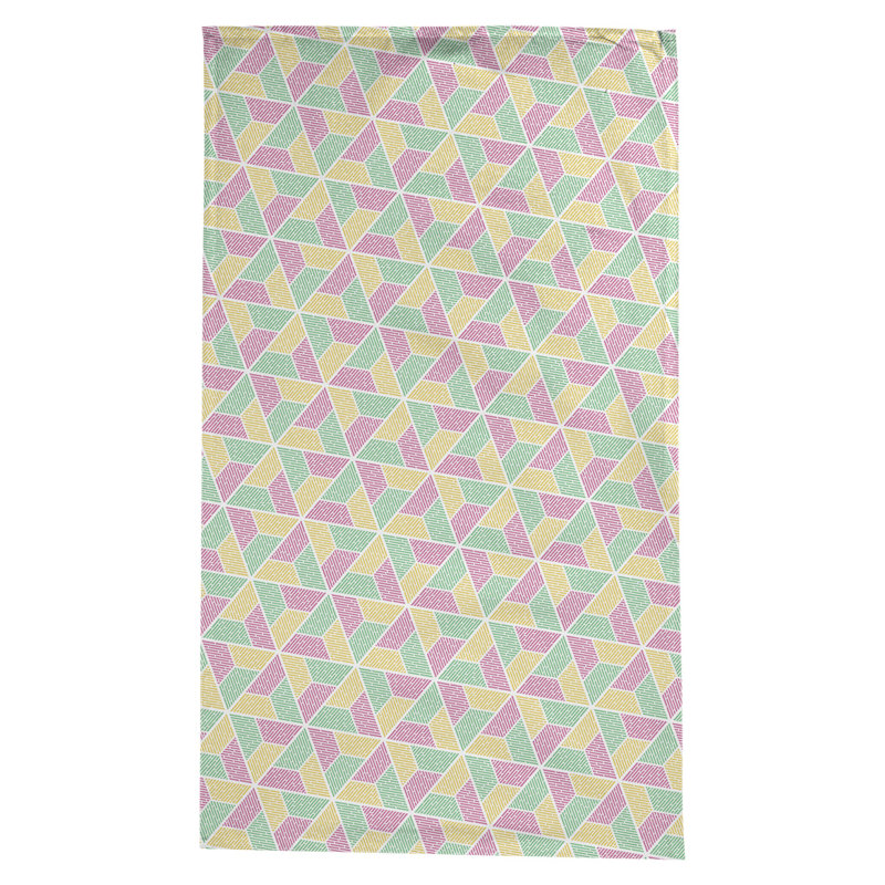 Nappe trapézoïdale Leffel, Vert, rose et jaune