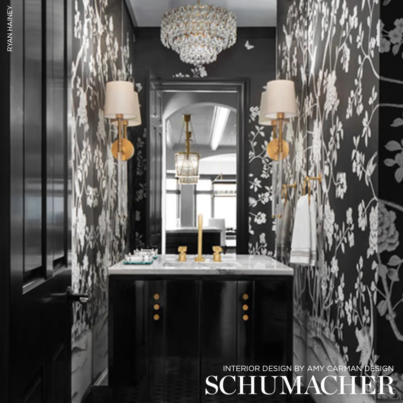 Schumacher x Mary McDonald Chinois Palais Panel, Noir
