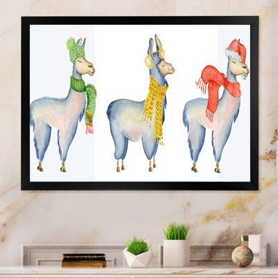 «Cute Llama», reproduction de cadre flottant sur toile