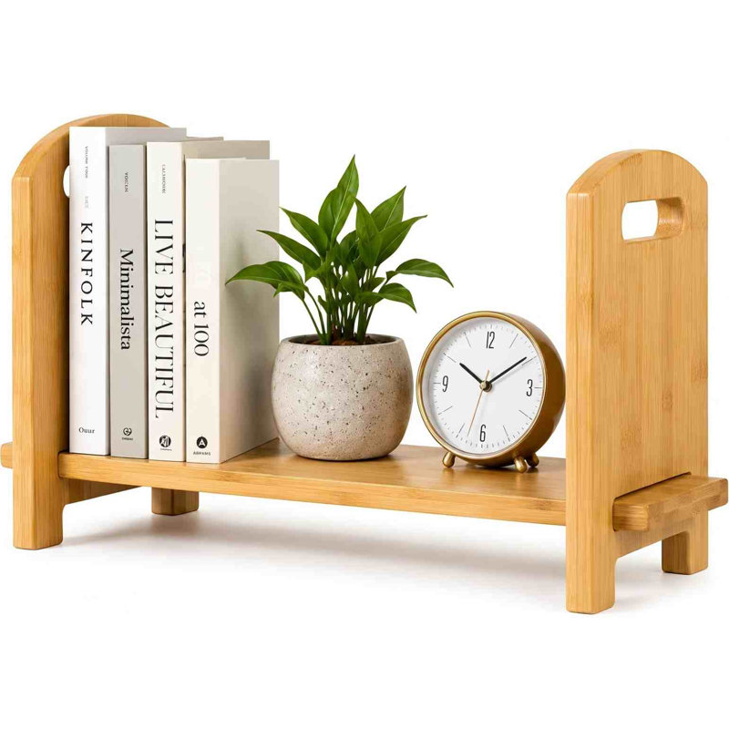 Bibliothèque de bureau réglable - Bibliothèque de bureau robuste et organisateur de livres - Aucun outil requis pour assembler cette bibliothèque de bureau, étagère de table parfaite pour le bureau, la salle d'étude