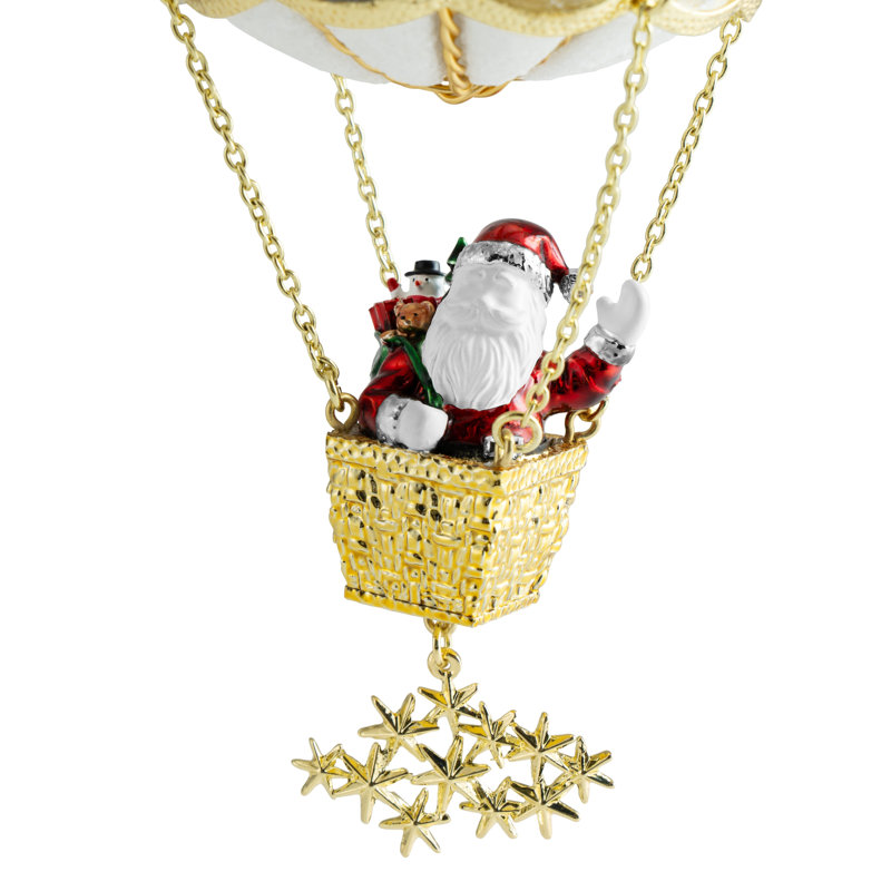 Santa In Balloon 6'' Handmade Transportation Hanging Figurine Ornament