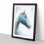 Steel Blue Horse in Abstract - Picture Frame Painting Print on MDF-55615876-55615873