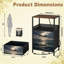 Table de chevet 2 tiroirs avec station de charge, table de chevet de chambre à coucher avec ports USB et prises USB