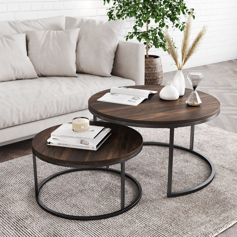 Ensemble de tables basses Frame, Muscade / noir mat