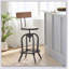 Tabouret de bar pivotant avec bois de sapin, siège en similicuir capitonné à losanges et hauteur réglable pour plus de confort et de style