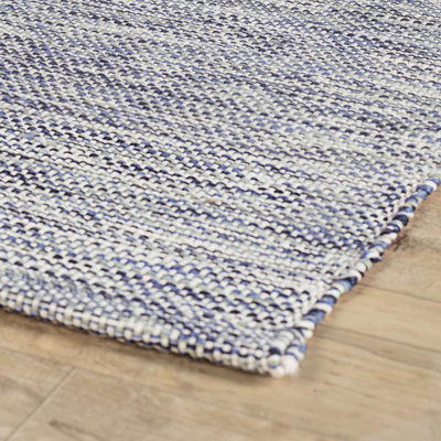 Home Conservatory Solid Blue Handwoven Handwoven Indoor/Outdoor Rug ...