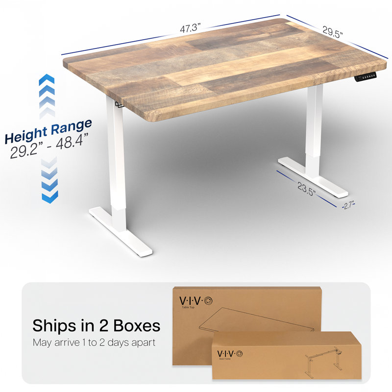 Bureau debout Vivo Electric 48 "X 30", Blanc