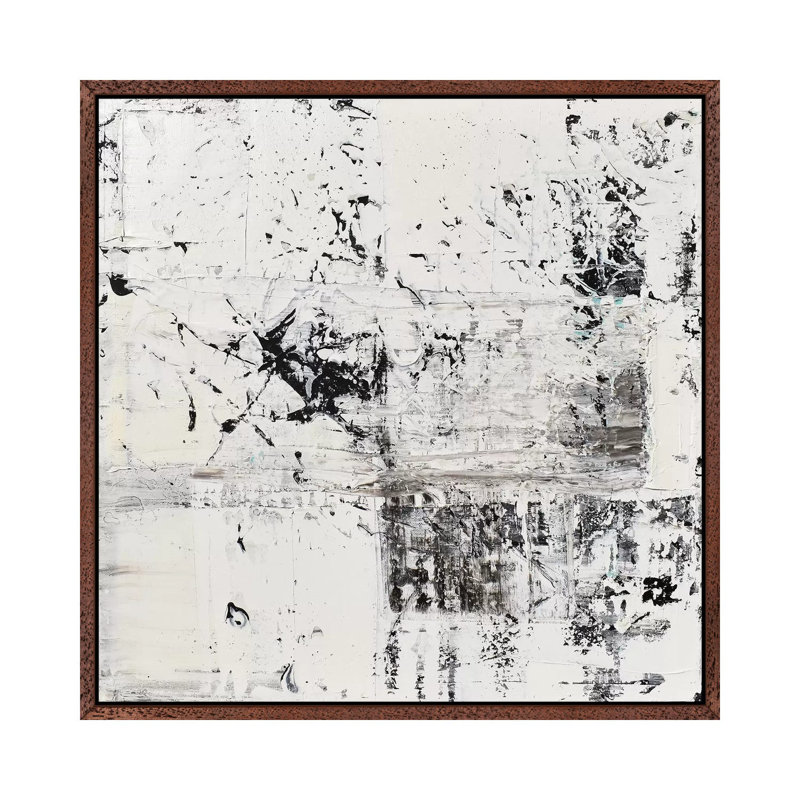 Elemental Frost by Christian Klingeler - Print on Canvas, 66.04cm H x 66.04cm W x 3.81cm D, Classic Brown Wood Framed Canvas
