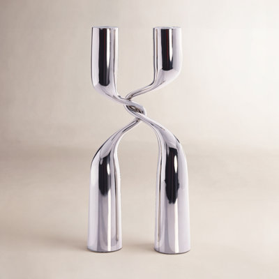 2-Piece Metal Candlestick Set