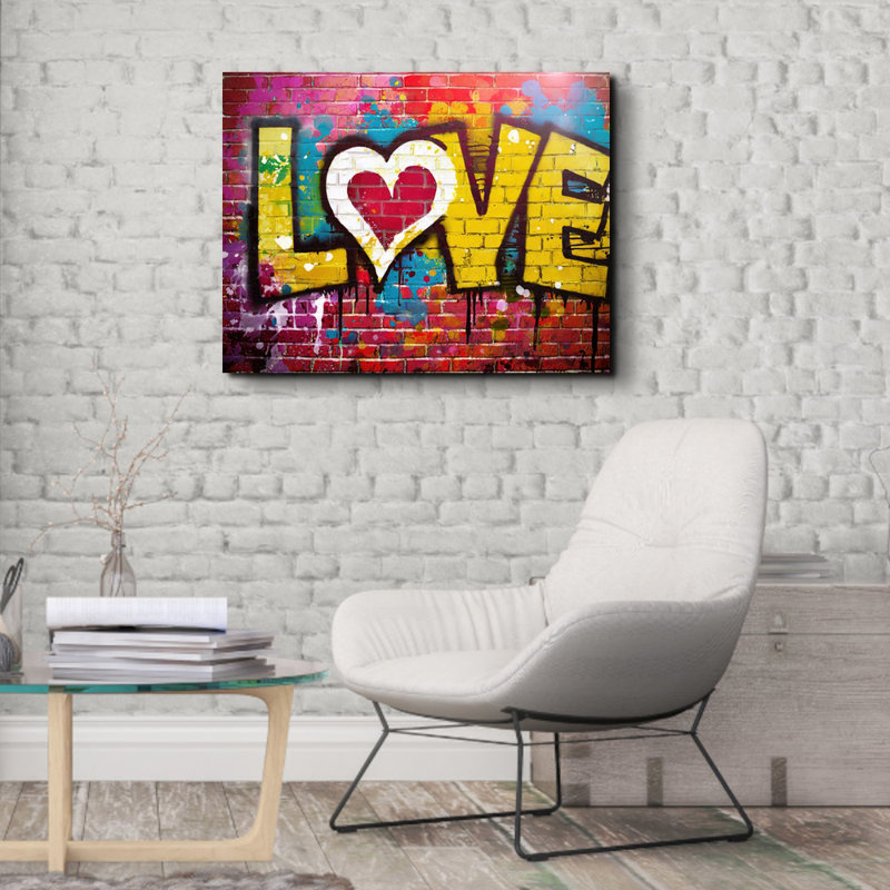 «Love 7» par Stephen Chambers, reproduction sur toile tendue, H 20 po x l 24 po x P 1,5 po