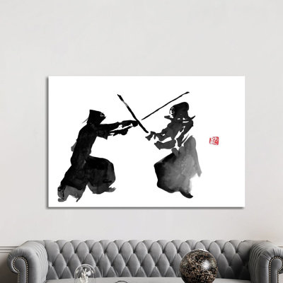 Kendo Fight by Péchane - Painting on Canvas