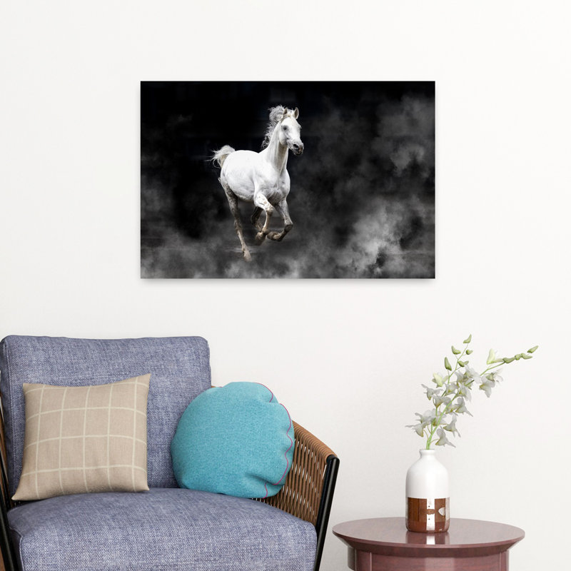 Art mural abstrait cheval contemporain Fergana, H 24 po x l 16 po