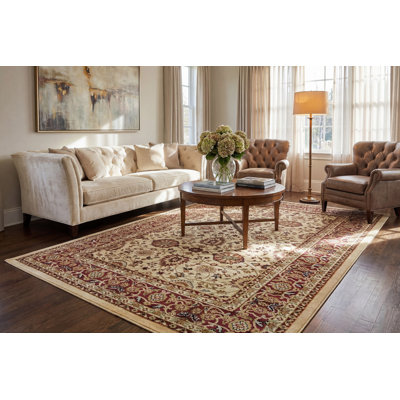 Tapis de zone crème/rouge Mishawaka