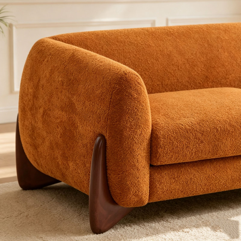 Canapé Boucle Sherpa pour le salon, Caramel