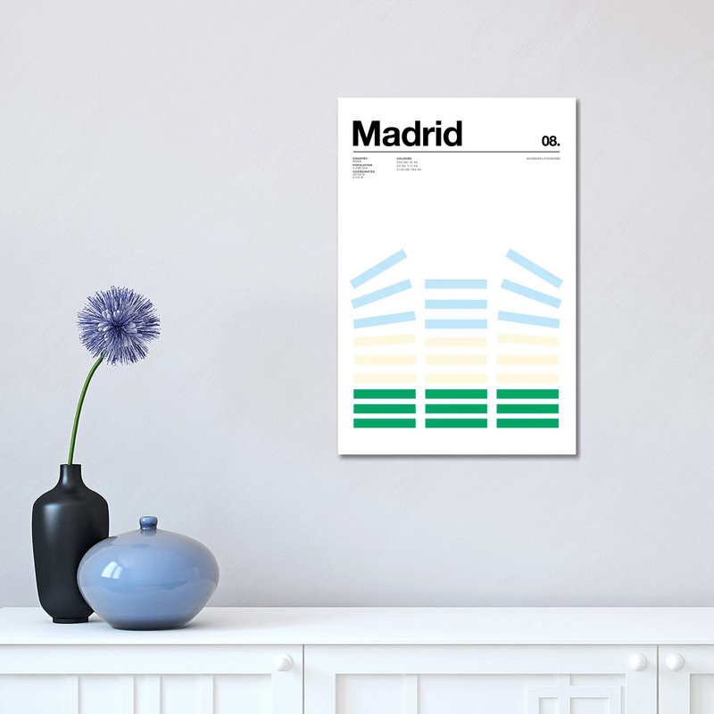 Madrid 1 Piece Wall Art on Canvas, 30.48 cm H x 45.72 cm W, Wrapped Canvas