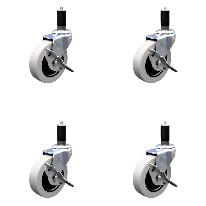 Thermoplastic Caster with Brake